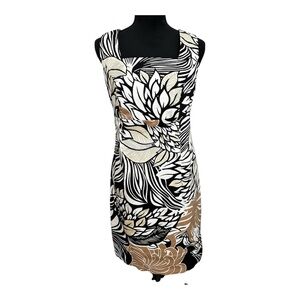 VENUS Black and Tan Floral Fitted Mini Dress size 8
